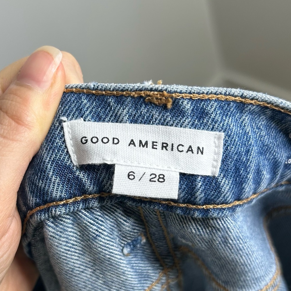 NWT Good American Good Standard Baggy Straight Leg Slouchy Jean 100% Cotton 6/28 - Picture 14 of 16